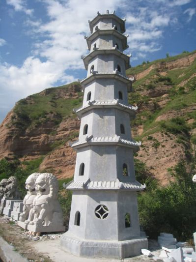 简约佛塔寺庙石雕建筑