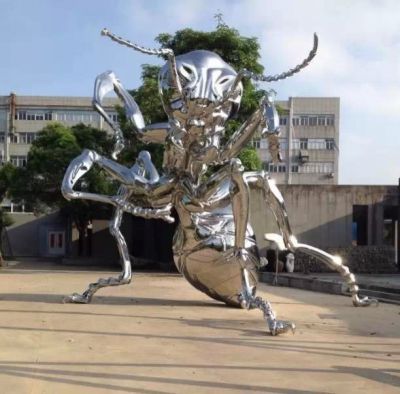 大型不锈钢镜面蜘蛛动物城市园林广场景观雕塑