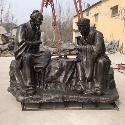 玻璃钢仿铜人物公园景观情景小品