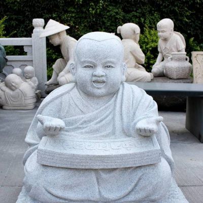 砂石石雕小沙弥雕塑