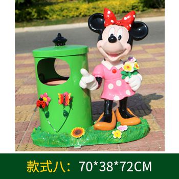 花园一只爱护环境的女款玻璃钢米老鼠雕塑