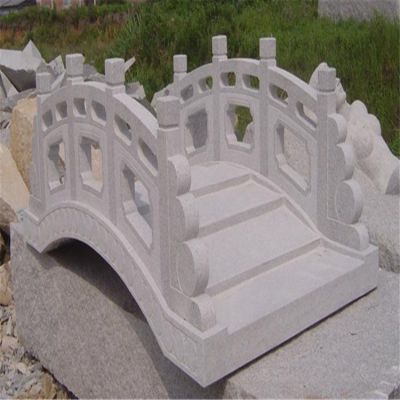 庭院摆放假山汉白玉石雕小拱桥景观雕塑