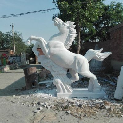街道户外大理石石雕园林动物景观马雕塑