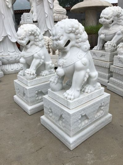 寺庙庭院创意石雕狮子镇宅招财狮子雕塑