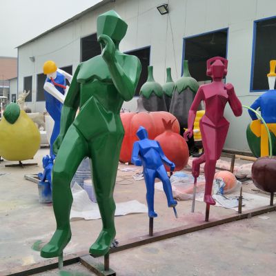 厂家订制玻璃钢雕塑工艺品人物雕塑体育公园运动主题雕塑_613