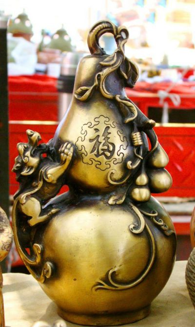 寺庙庭院纯铜工艺葫芦雕塑