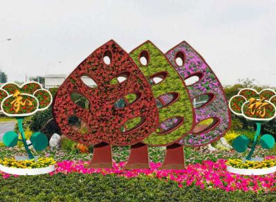 五色草造型大型仿真植物绿雕 立体花坛仿真植物雕塑