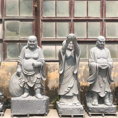 大理石石雕寺庙景区十八罗汉雕像