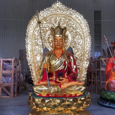 玻璃钢寺庙彩绘佛像大型地藏王雕塑