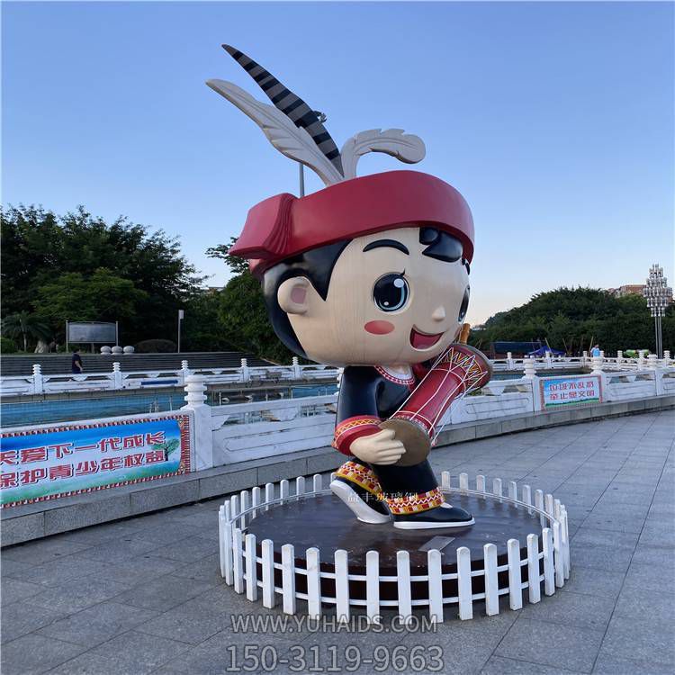 广场街道玻璃钢卡通人物雕塑