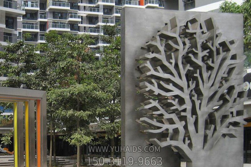 小区公园不锈钢树创意景观浮雕塑
