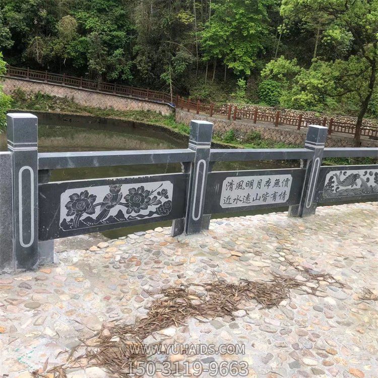 青石河道护栏栏板雕塑