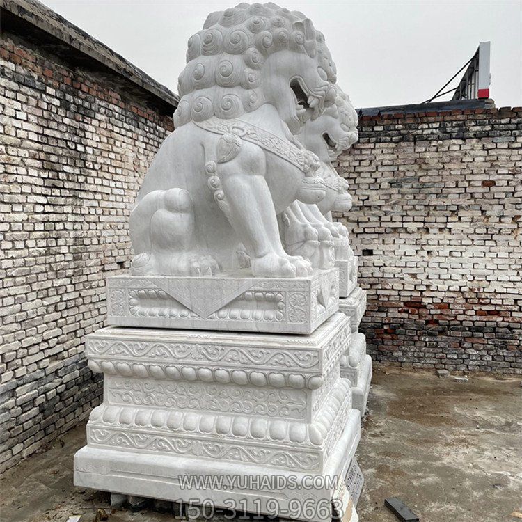 2米8高石狮子，汉白玉天安门狮子传统造型雕塑