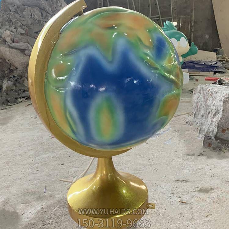 玻璃钢喷漆地球模型学校广场摆件雕塑
