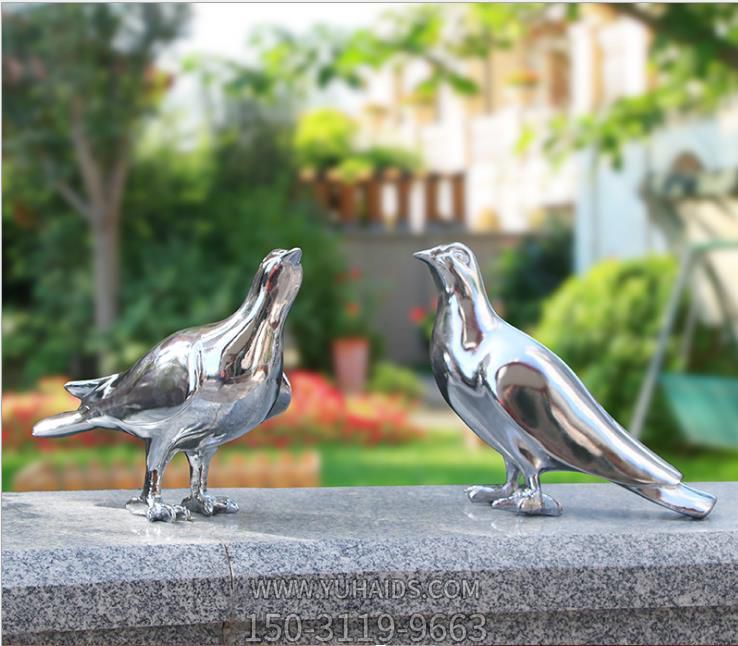 金属不锈钢鸽子雕塑广场公园动物抽象艺术摆件