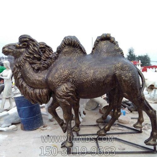 玻璃钢仿铜户外景区大型仿真骆驼雕塑
