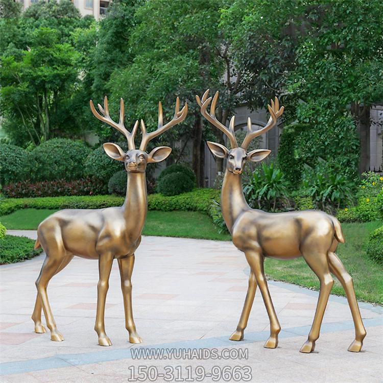 别墅铜雕大型梅花鹿雕塑
