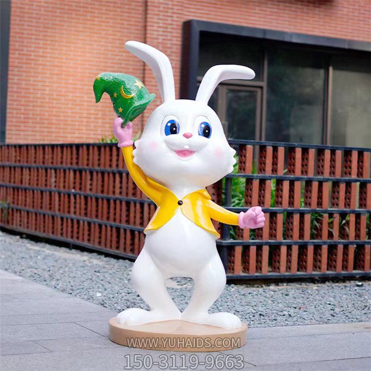 幼儿园玻璃钢卡通园林景观兔子摆件雕塑