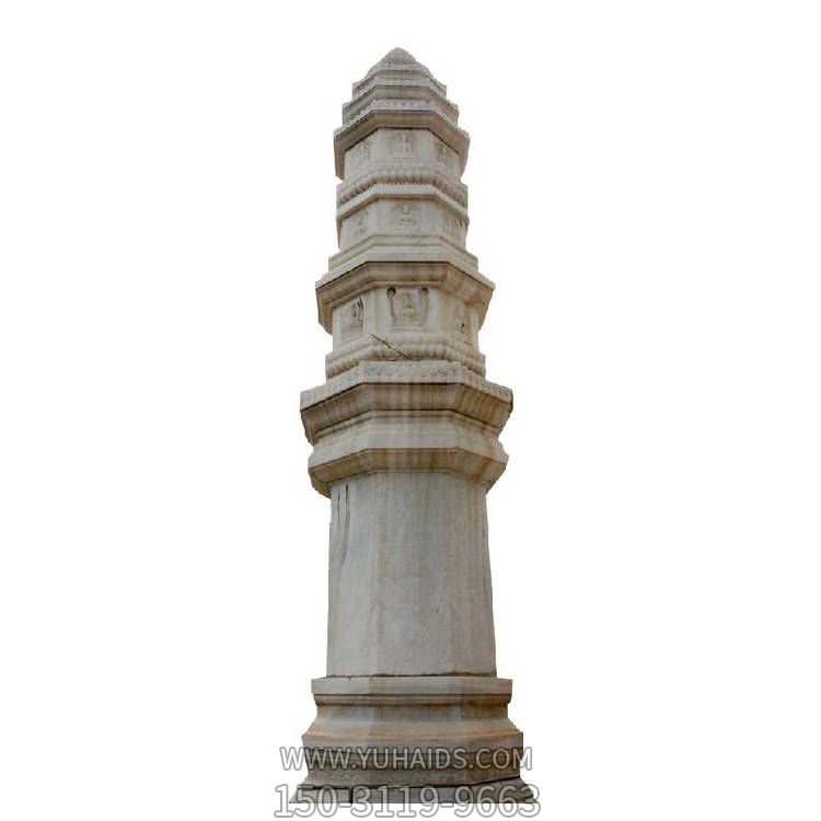 寺院摆放大理石经幢石雕刻佛像多种墓塔雕塑