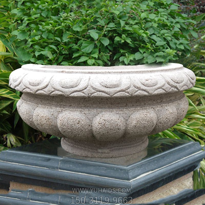 欧式小区石雕花盆雕塑