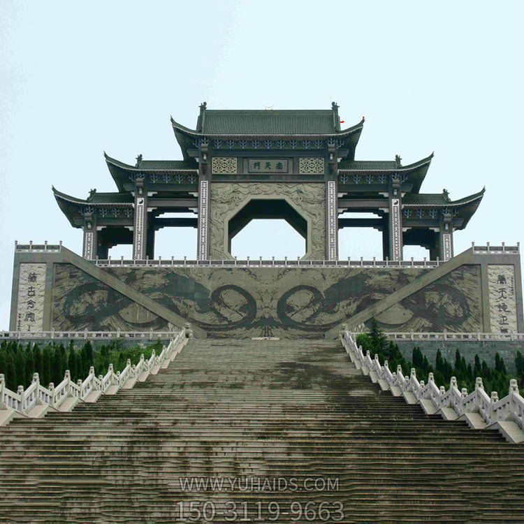 景区大型石雕大理石城门楼雕塑