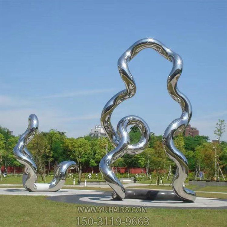 公园绿地大型不锈钢异形摆件雕塑
