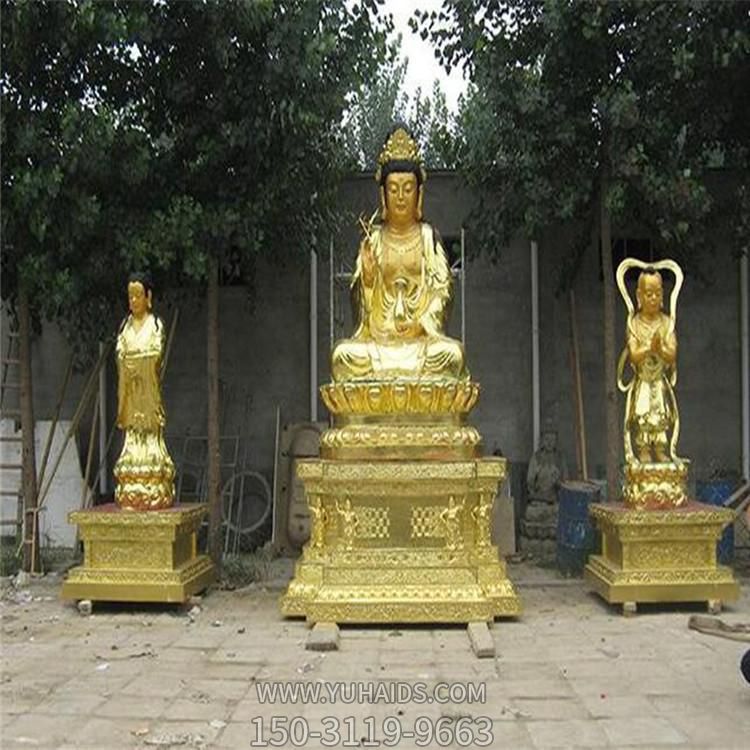 铸铜喷漆寺庙宗教供奉观世音菩萨雕塑