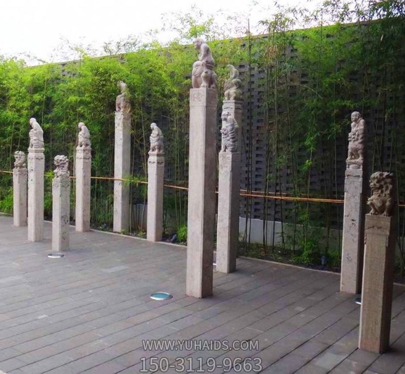 园林景观拴马柱石雕装饰摆件雕塑