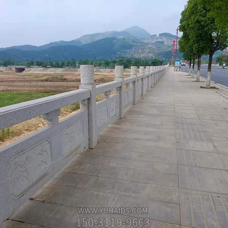 城市河道装饰花岗岩雕刻防护栏板雕塑