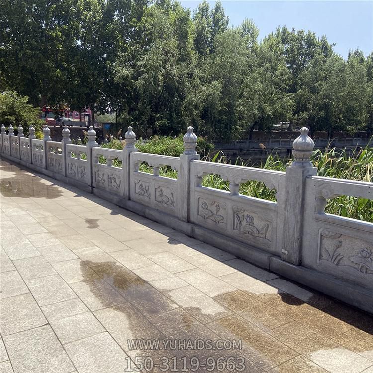 城市公园胡湖边装饰大理石雕刻防护石栏杆雕塑