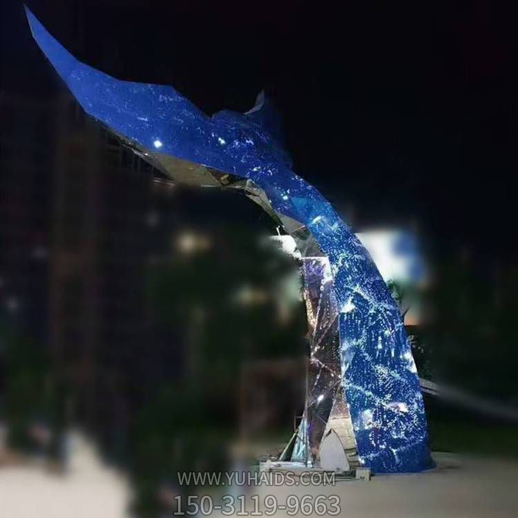 夜晚照明不锈钢抽象创意户外大型景观雕塑