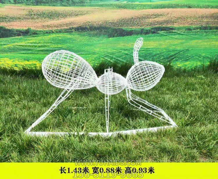 不锈钢镂空创意户外草地抽象蚂蚁景观雕塑