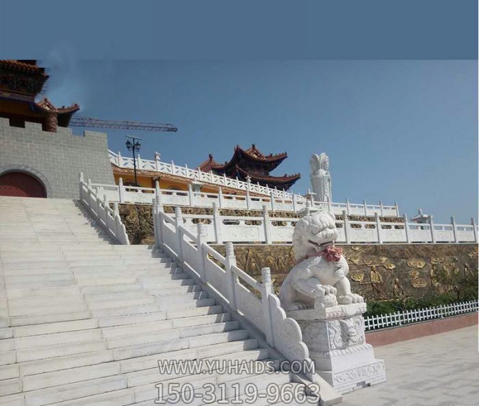 寺院汉白玉防护栏楼梯扶手雕塑