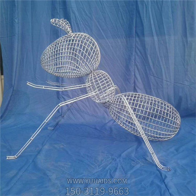 不锈钢镂空 钢丝编织镂空蚂蚁雕塑