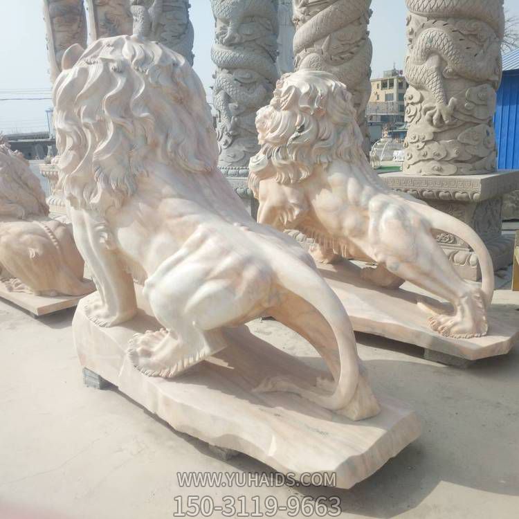 大理石石雕庭院工厂大型石狮子雕塑
