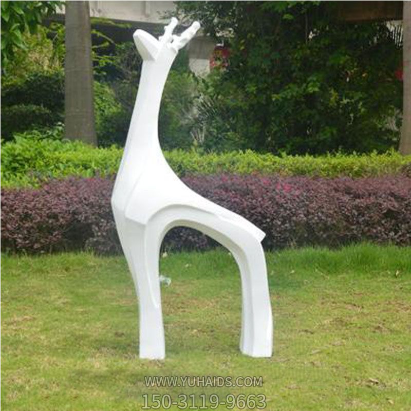 玻璃钢抽象户外园林景观鹿雕塑