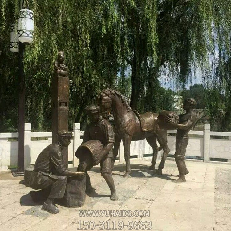 铜雕创意情景人物景观雕塑