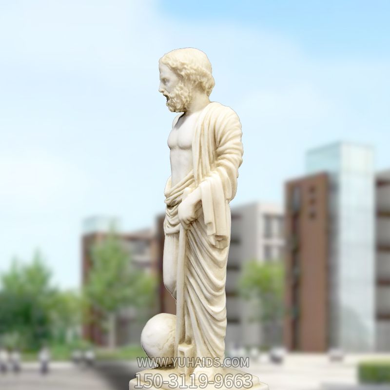 校园汉白玉石雕名人著名物理学家阿基米德雕塑