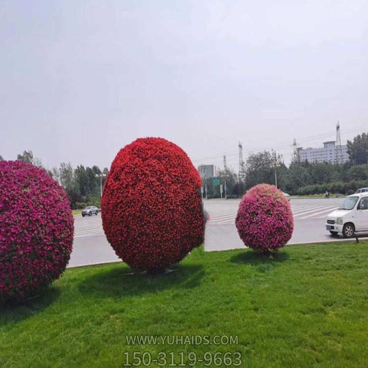 公园花架景观植物铁艺立体花球雕塑
