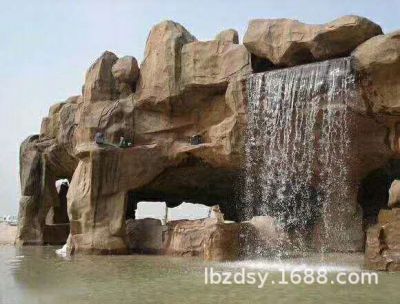 假山雕塑-景区塑石假山水瀑布景观雕塑