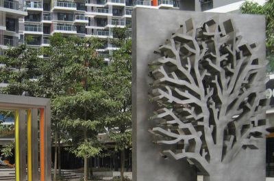 小区公园不锈钢树创意景观浮雕塑