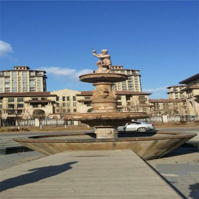小区广场装饰大理石雕刻欧式人物流水喷泉摆件