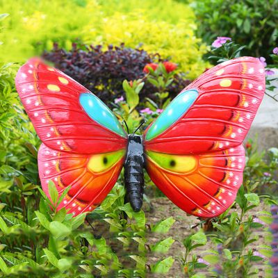 玻璃钢游乐园彩绘蝴蝶雕塑