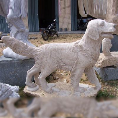 景区公园大理石石雕狗雕塑