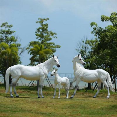 玻璃钢仿真动物户外园林景观马雕塑