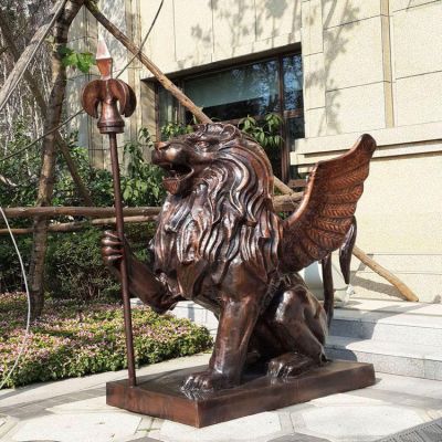 别墅小区门口大新铜雕狮子雕塑