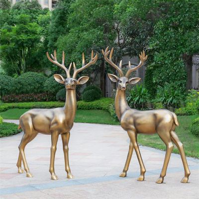别墅铜雕大型梅花鹿