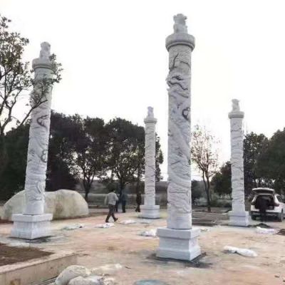 广场大型大理石石雕文化柱雕塑