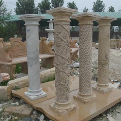 天然大理石浮雕欧式别墅装饰罗马石柱