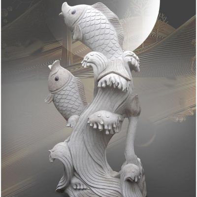 广场园林石雕水族生物鱼山羊花岗岩动物雕塑